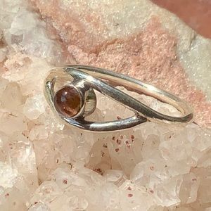 CACOXENITE EVIL EYE 925 STERLING SILVER RING, SIZE.  7.25